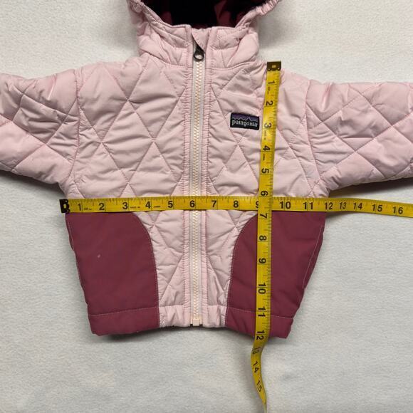 Patagonia Baby Puff Rider Quilted Puffer Jacket‎ Hooded Elbow Patch Sz. 6 Months - Picture 6 of 11